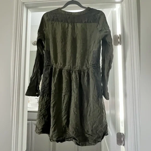 EUC GAP Military Green Shirt Dress with Tie Waist, Size 6 - Picture 3 of 5